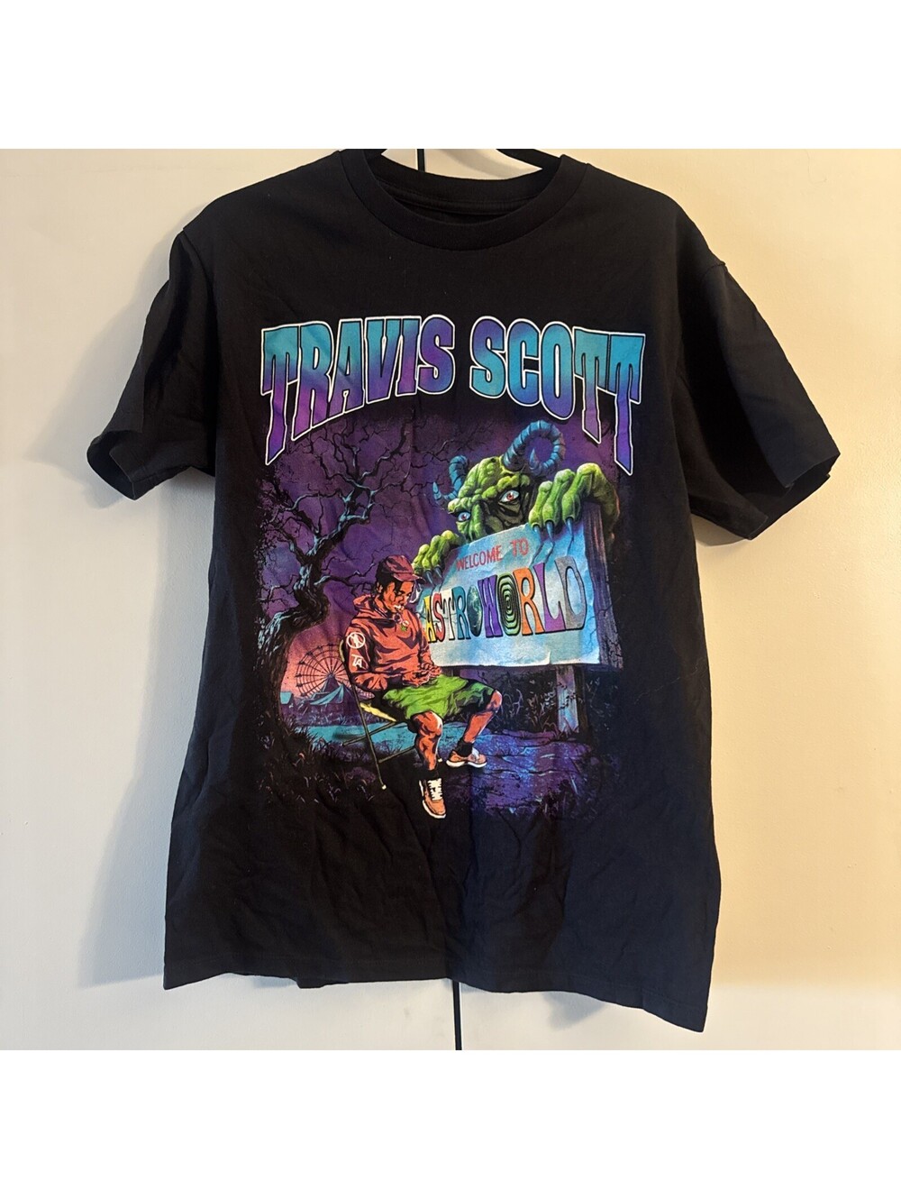 Travis Scott Welcome to Astroworld Graphic Tee Black Rap T-Shirt Streetwear